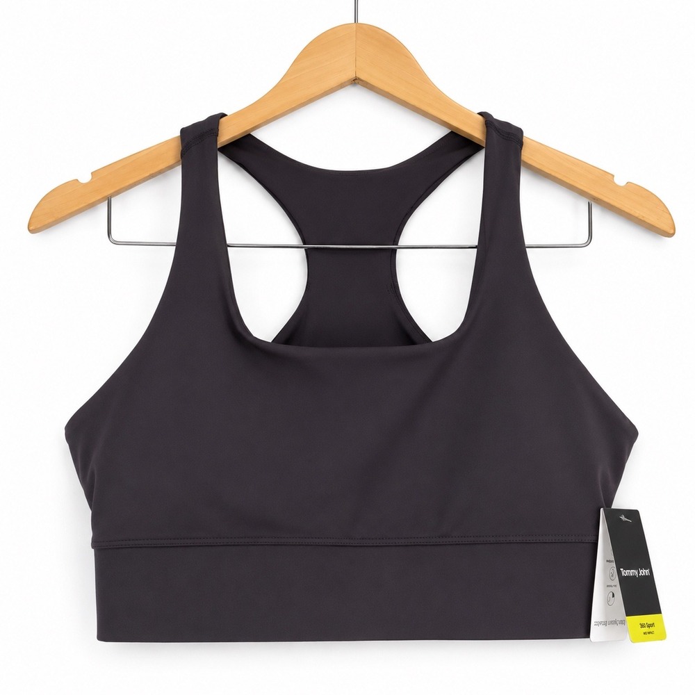 Tommy John 360 Sport Low Impact Bralette Shale Grey Racerback Active Crop M